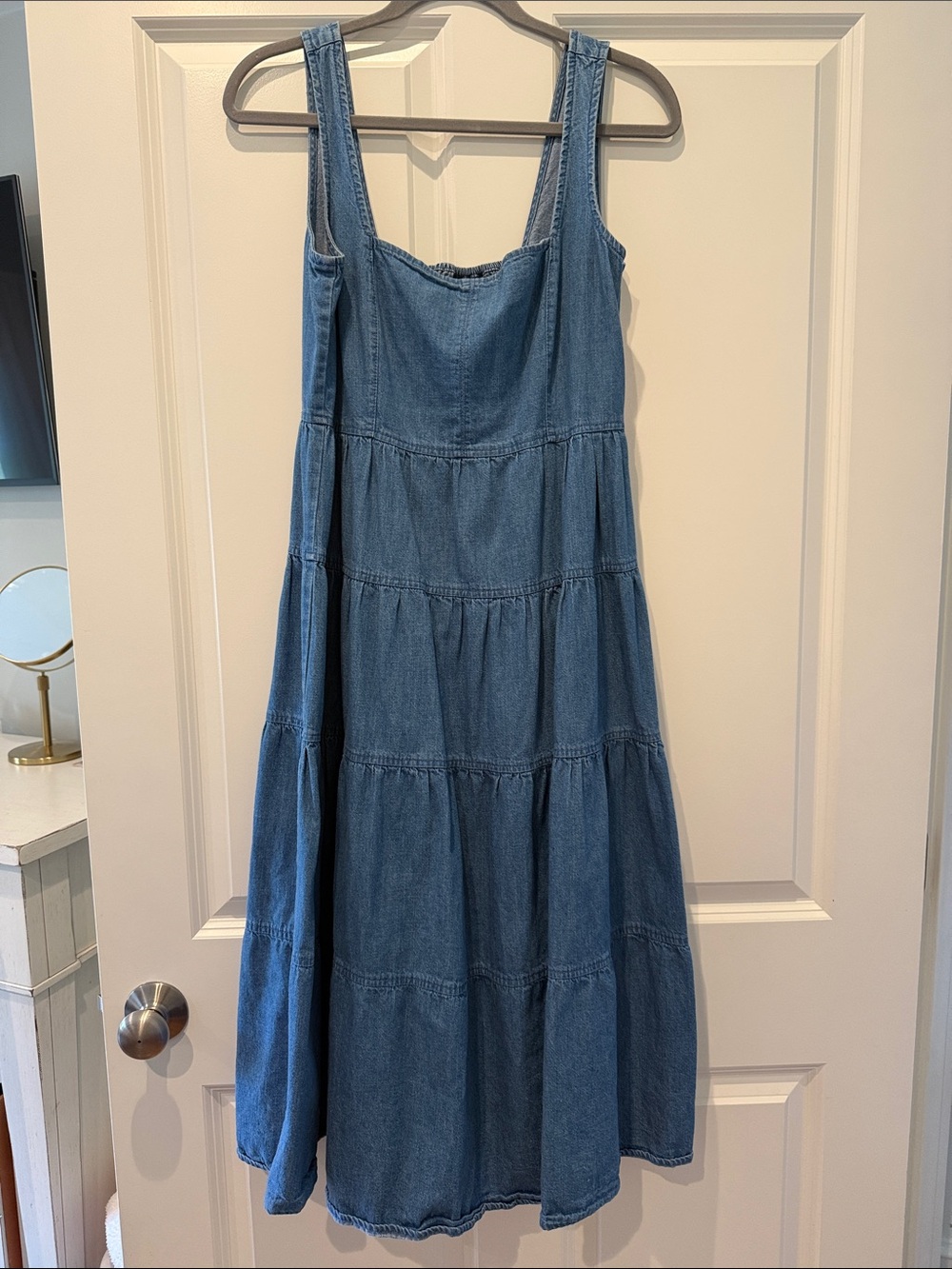 J crew Denim Tiered Sun Dress size 8
